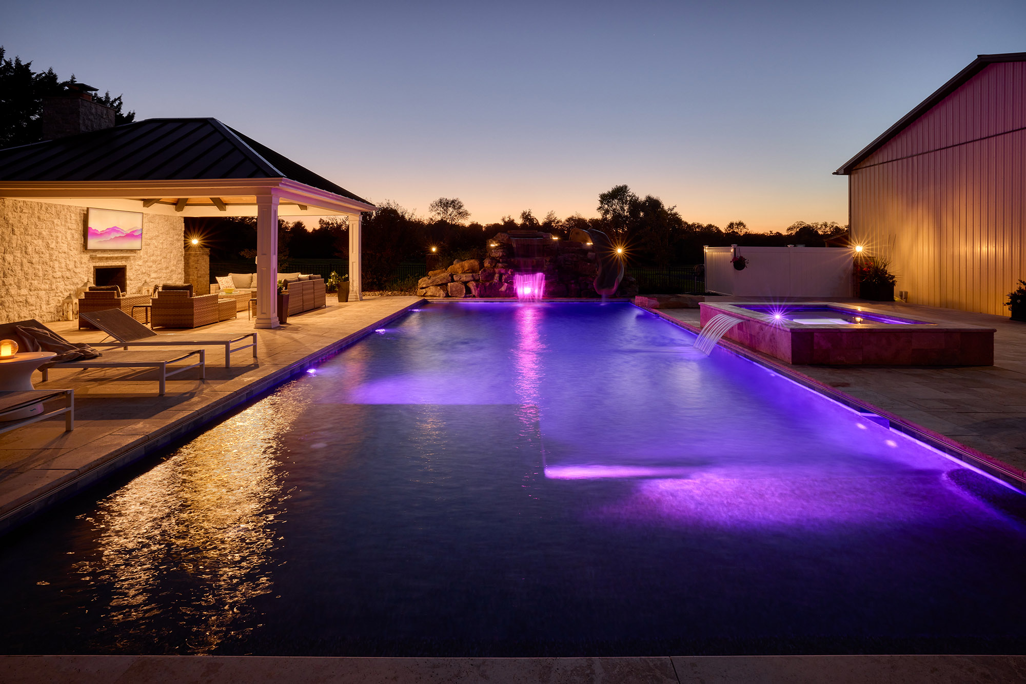 underwater lighting systems for a nice evening swim.